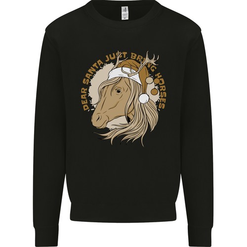 Drôle noël cheval - noël,